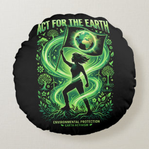Climate Warrior Round Pillow