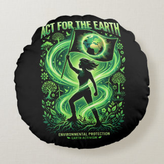Climate Warrior Round Pillow