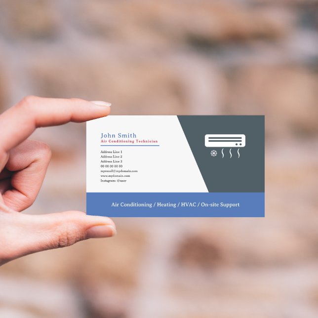 Climatisation Réparateur Carte de visite (Air Conditioning Repair Business Card)