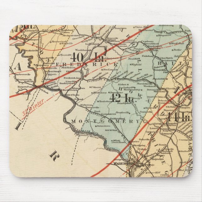 Climatological map of the State of Maryland Mouse Pad (Front)