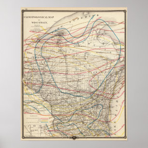 Climatological map of Wisconsin Poster