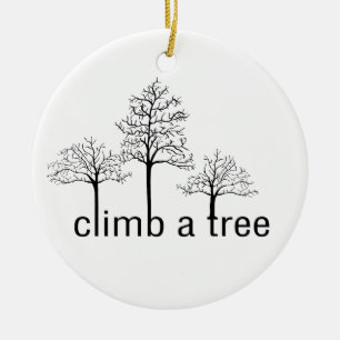 Climb a tree design ceramic ornament