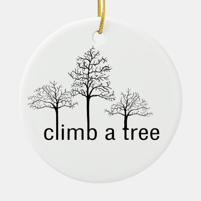 Climb a tree design ceramic ornament (Front)