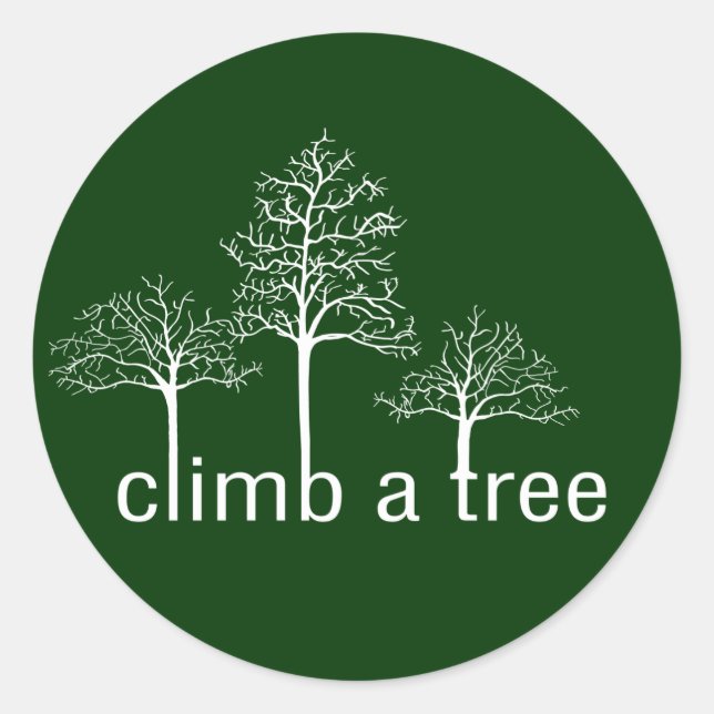 Climb a tree design classic round sticker (Front)