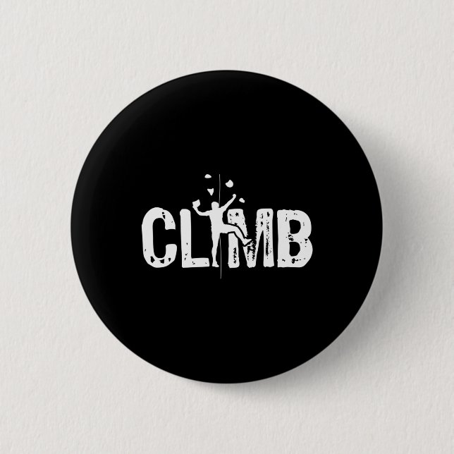 Climb  Bouldering Wall Climber Rock Climbing Mount 2 Inch Round Button (Front)