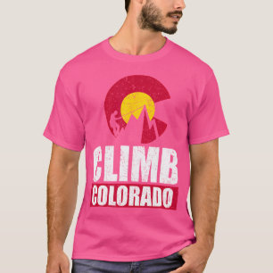 Climb Colorado With Flag Inspired Peak Climbing Mo T-Shirt