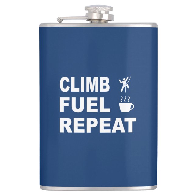 Climb, Fuel, Repeat Hip Flask (Front)