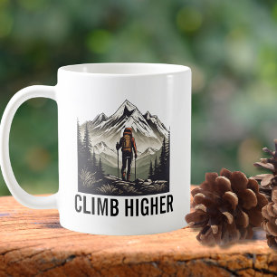 Climb Higher Mountain Hiker Coffee Mug