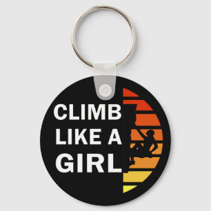 climb like a girl keychain