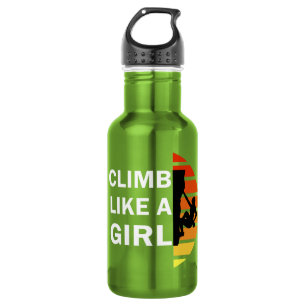 Climb like a girl rock climbing woman 532 ml water bottle