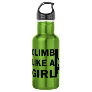 Climb like a girl rock climbing woman 532 ml water bottle