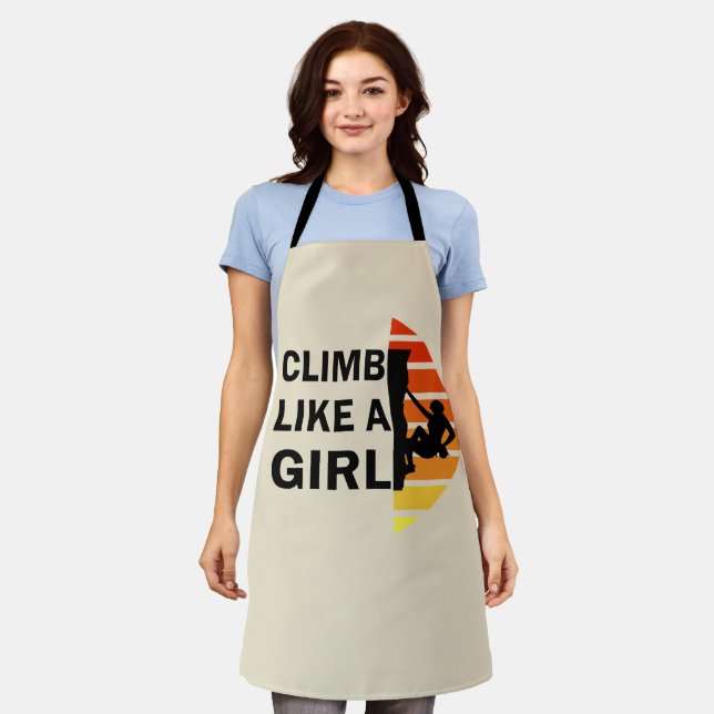 Climb like a girl rock climbing woman apron (Worn)