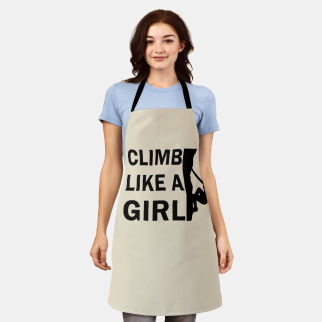 Climb like a girl rock climbing woman apron (Worn)