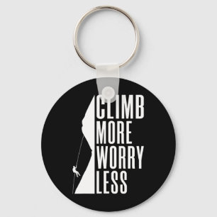 Climb More Worry Less Tree Rock Climber Keychain