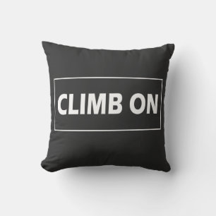 Climb on rock climbing throw pillow