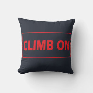 Climb on rock climbing throw pillow