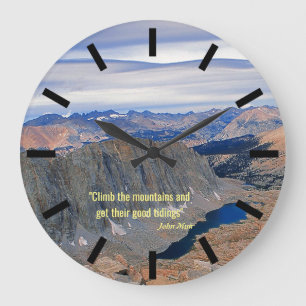 Climb the Mountains Large Clock