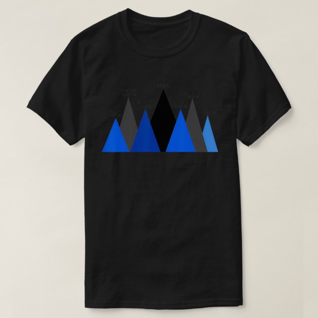 Climb the Seven Summit Mountains Tallest Peaks  T-Shirt (Design Front)