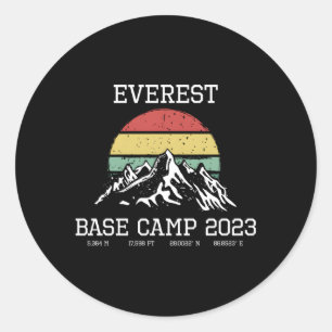 Climbed Base Camp Mount Everest 2023 South Hike Ne Classic Round Sticker