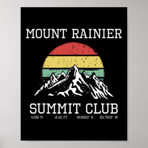 Climbed Mount Rainier Summit Club Hike Washington  Poster