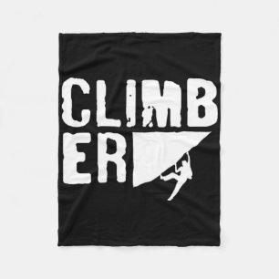 Climber Climbing Bouldering Rock Climb Fleece Blanket