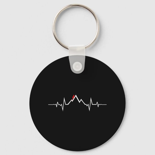 Climber Climbing Heartbeat  Keychain (Front)