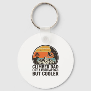Climber Dad Vintage Sunset Funny T-Shirt Design_1 Keychain