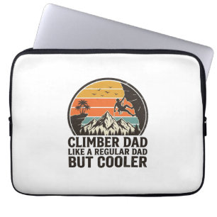 Climber Dad Vintage Sunset Funny T-Shirt Design_1 Laptop Sleeve