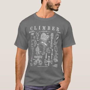 Climber Rock Climbing Bouldering Vintage Patent Pr T-Shirt