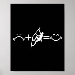 Climber Sad + Climbing = Happy Face - Byck Design Poster