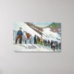 Climbers at Foot of Sperry Glacier Canvas Print