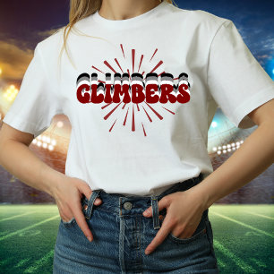 Climbers Layered Groovy Font Starburst Tshirt