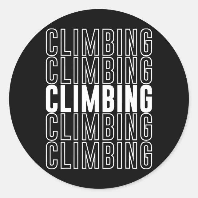 Climbing _2  classic round sticker (Front)