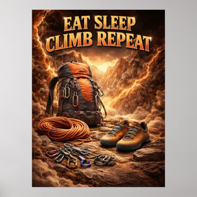 Climbing Adventure Gear Power Poster (Front)