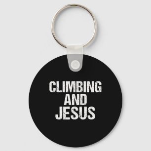 Climbing And Jesus Tree Rock Climber Keychain