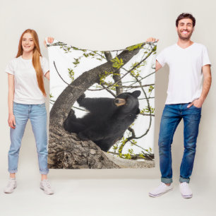 Climbing Black Bear Fleece Blanket