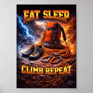 Climbing Bootleg Retro Vintage Poster