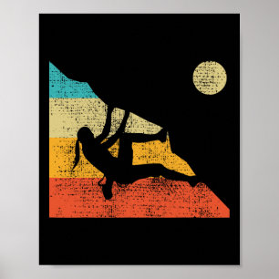 Climbing Bouldering Mountain Free Speed Girl Vinta Poster