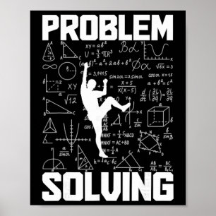 Climbing Bouldering Problem Solving Climber Boulde Poster