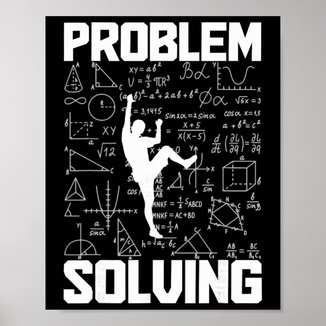 Climbing Bouldering Problem Solving Climber Boulde Poster (Front)