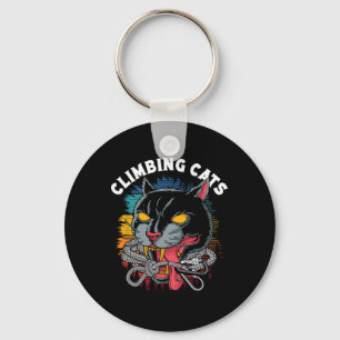 Climbing Cats Bouldering Rock Climbing Climber Keychain