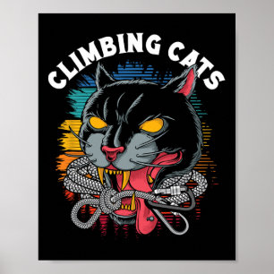 Climbing Cats Bouldering Rock Climbing Climber Poster