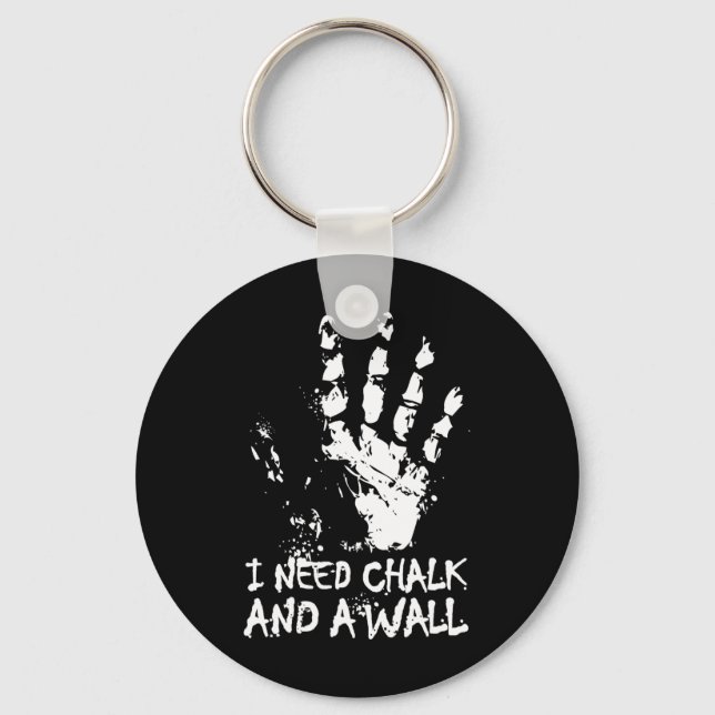 Climbing Chalk Boulder Wall Imprint Logo  Keychain (Front)