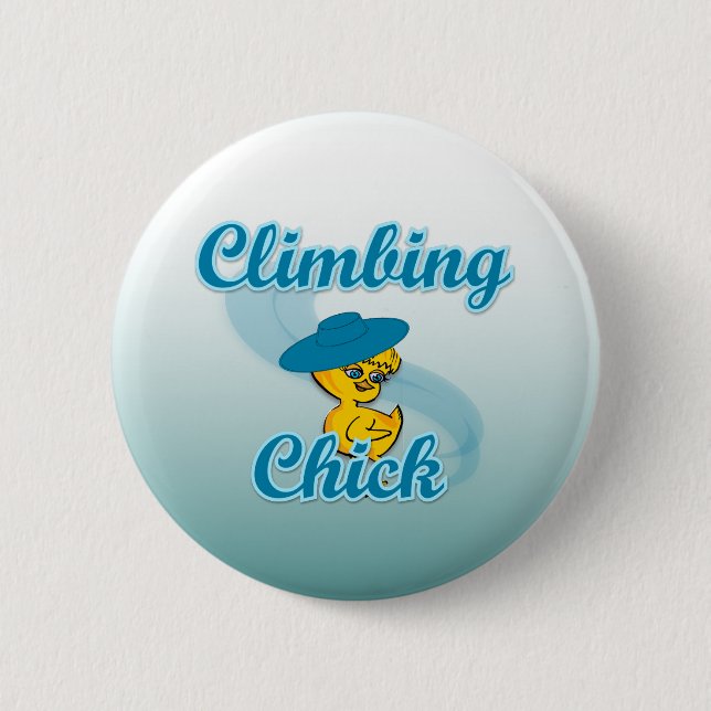 Climbing Chick #3 2 Inch Round Button (Front)
