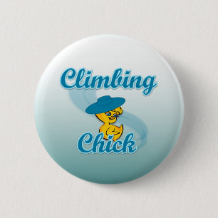 Climbing Chick #3 2 Inch Round Button