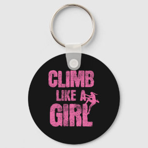 Climbing Climb Like A Girl Bouldering Keychain