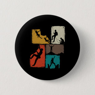 Climbing Collage Climber Men Mountaineer Youth 2 Inch Round Button