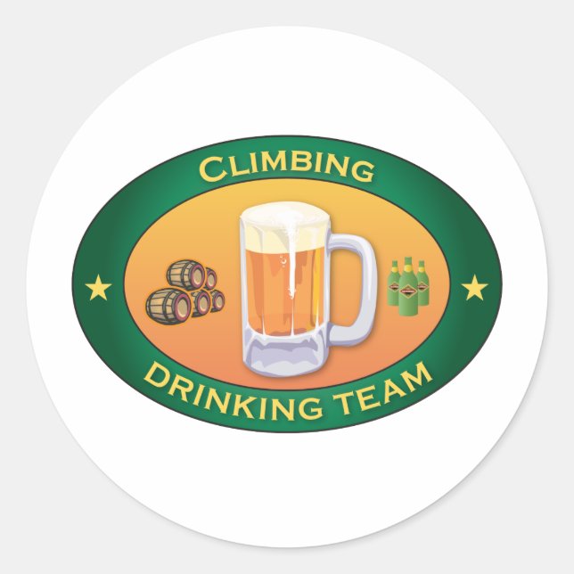Climbing Drinking Team Classic Round Sticker (Front)