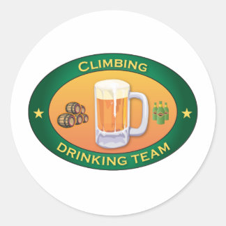 Climbing Drinking Team Classic Round Sticker
