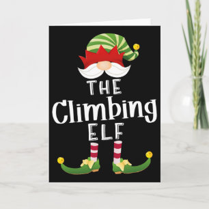 Climbing Elf Group Christmas Funny Pajama Party  Card